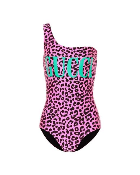 gucci pink leopard swimsuit|Gucci jeans jumpsuit.